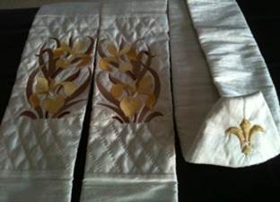 Embroidered and Quilted Stole 